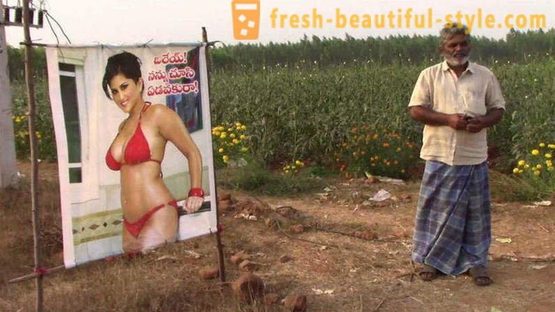 Un poster cu un star porno pentru protecția culturilor de deochi