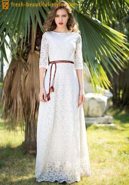 Rochie albă lung - un element special de garderoba femeilor
