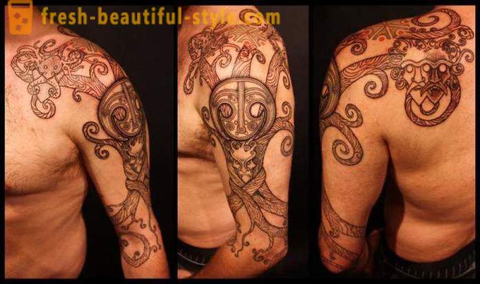Tatuaj slav de sex masculin pe brațul lui